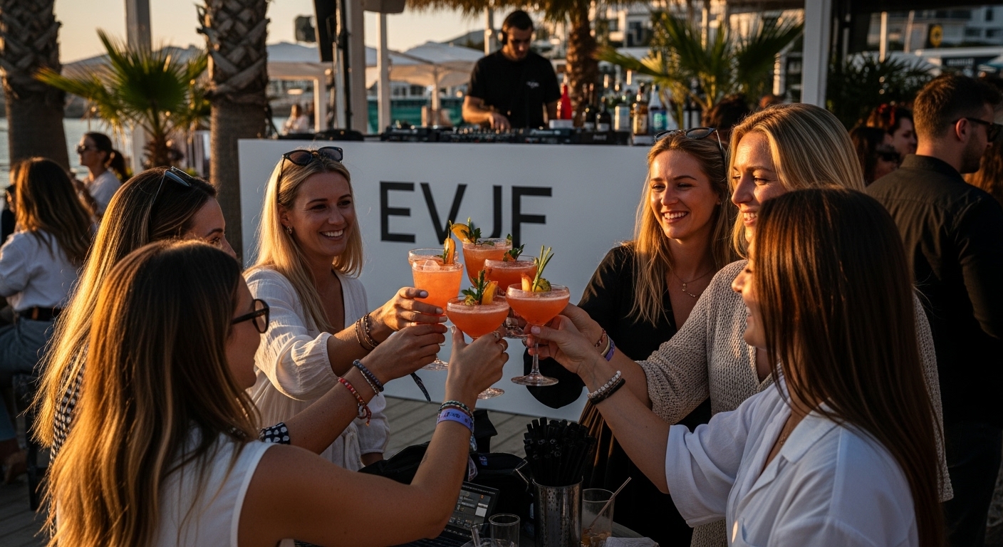 EVJF Ibiza soirée bar plage