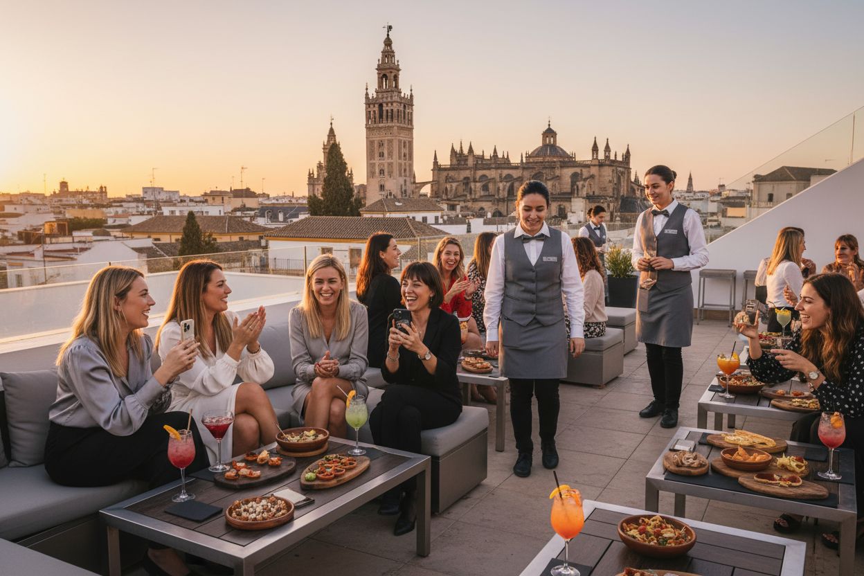 rooftop Séville, vue panoramique, ambiance conviviale